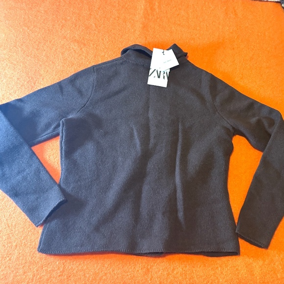 Zara chocolate brown 100% wool cardigan NWT - Picture 8 of 10